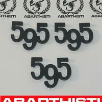 LOGHI FREGI METALLO ABARTH 695 e 595 neri o silver