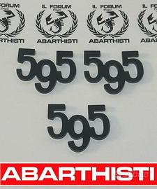 LOGHI FREGI METALLO ABARTH 695 e 595 neri o silver