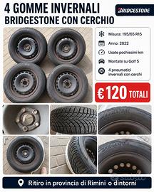4 gomme invernali Bridgestone 195/65 R15 