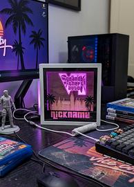 Diorama led GTA VI Vice City 3D Lampada Shadowbox