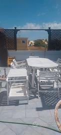 TAVOLO giardino/terrazza in legno laccato bianco