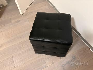 Puff in similpelle nero