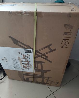 Set da balcone in acacia: 1 tavolo + 4 sedie HYBA