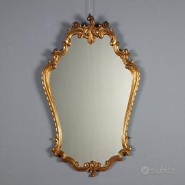 Specchio in Legno Intagliato e Dorato