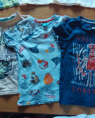 3 t shirt mutricolore bimbo TG 6 anni