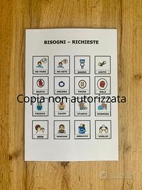 Scheda CAA plastificata per Comunicare i Bisogni