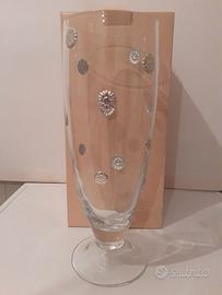 Grande vaso in cristallo e inserti argento Nuovo