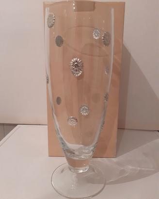 Grande vaso in cristallo e inserti argento Nuovo