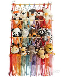 Organizer rete porta Peluche Macramè Arcobaleno –