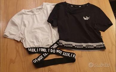 T-shirts corte donna Puma e Shein taglie M e S