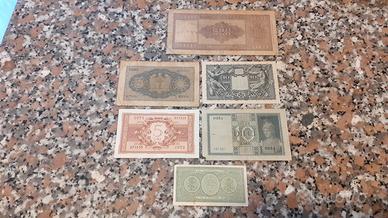 LOTTO   IMPERO  1   / 6  BANCONOTE ITALIANE 