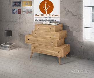 Mobili Rustici Country Cassettiera Legno 302M