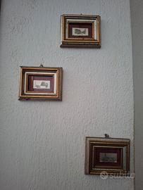 Quadretti vintage su lamina argento