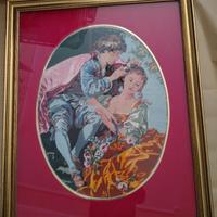 quadro ricamo a mezzo punto