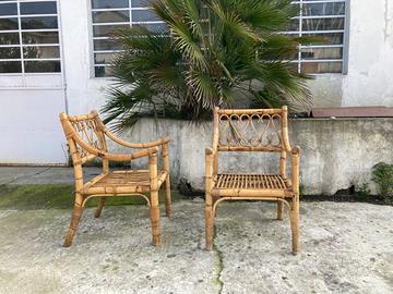 Poltrone in giunco anni 70