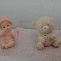 Neonata in resina & Orsetto in Ceramica 