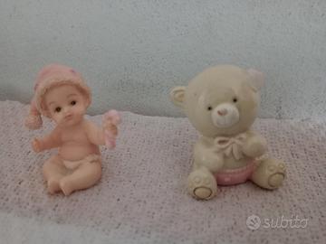 Neonata in resina & Orsetto in Ceramica 