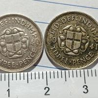coppia monete antiche argento inglesi 