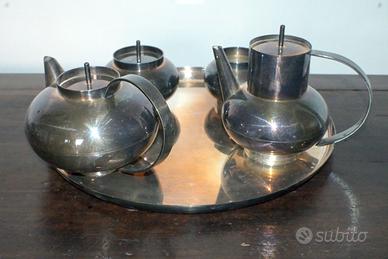 Set da te con vassoio silver plated