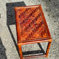 tavolino comodino in Bamboo e vimini vintage anni 