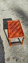 tavolino comodino in Bamboo e vimini vintage anni 