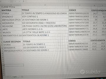 libri scuola media prima e seconda 