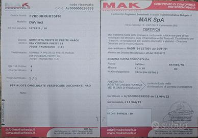 QUASI NUOVI Cerchi 18" MAK + Gomme Bridgestone