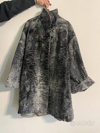 pelliccia vera made in italy color argento