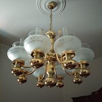 Lampadario in ottone (bagnato in oro)