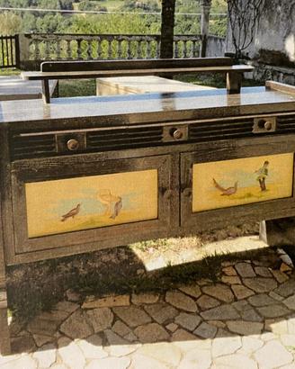 Mobili sala con sedie e tavola anni 40