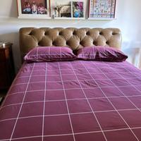 Letto mateimoniale vera pelle toscana