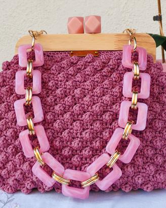 Borsa Rosa Nocciolina handmade 