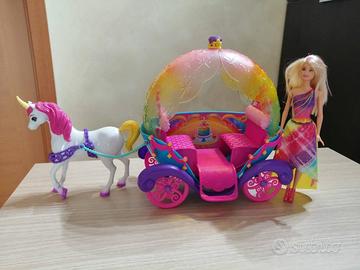 Bambola Barbie Dreamtopia Carrozza Barbie Principessa Arcobaleno E Carrozza  Tutto Per I Bambini In