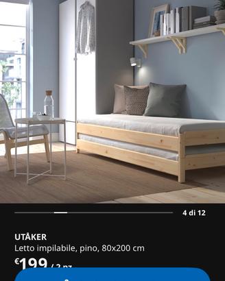 Due lettini impilabili in pino colorabili
