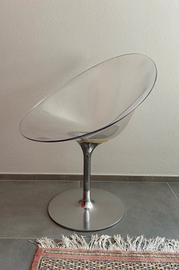 Kartell  EroS, poltrona girevole, piede centrale, 