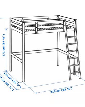 Struttura letto a soppalco bianca "STORA'" IKEA