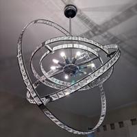 Lampadario acciaio e cristallo