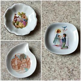 SET 3 Mini Piattini Vintage Porcellana da Vetrina 