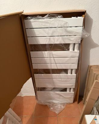 Termoarredo 1130X500 bianco in acciaio tubi piatti