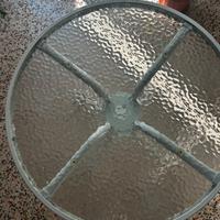 Tavolino rotondo in vetro tipo bar