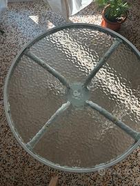 Tavolino rotondo in vetro tipo bar