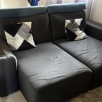 Divano antracite con poggiatesta carta da zucchero