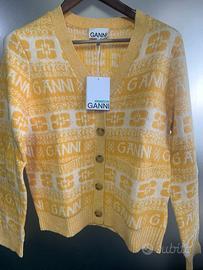 GANNI maglione cardigan giallo, nuovissimo e impec