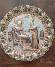 piatto da parete in rame egiziano Tutankhamon