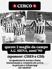 C.E.R.C.O maglia calcio AC SIENA anni '90 vintage