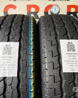 2 gomme usate 195 65 R 16C 104/102 T FIRESTONE
