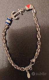 Bracciale uomo acciaio con ancora e bandiere 