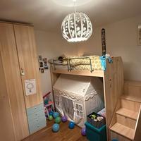 Cameretta completa a ponte e armadio angolare