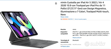 Tastiera con trackpad per iPad Air/Pro 11"
