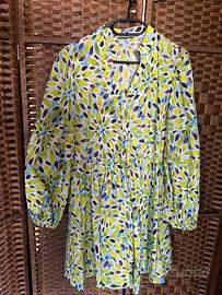 Mini vestito in cotone con bottoni